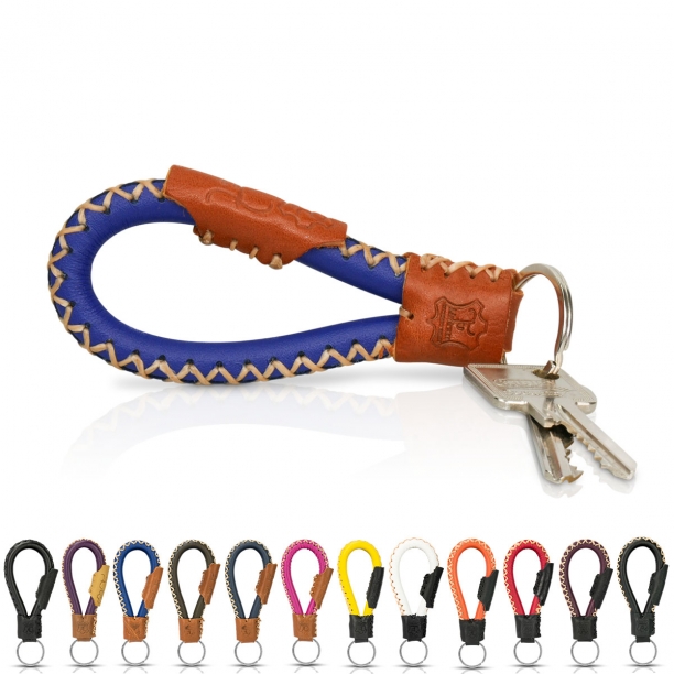 Braun KOH Tao Schlüsselanhänger aus Echt-Leder in Fair-Trade Handarbeit hergestellt Schlüsselband/Lanyard Unisex für Damen & Herren 